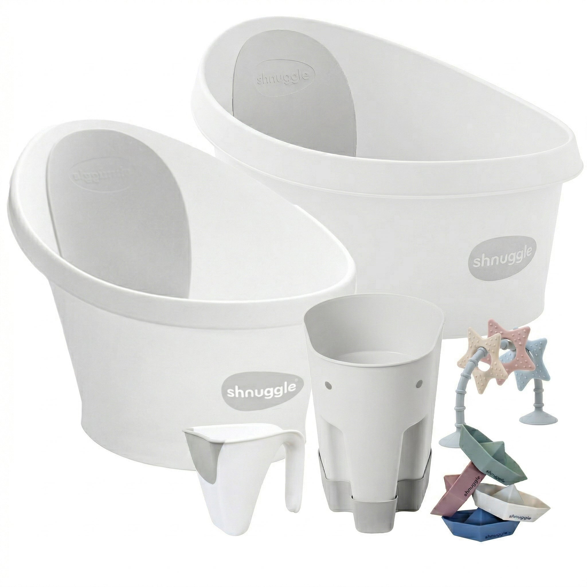 Shnuggle Splash & Grow Bundle: Baby & Toddler Bath Bundle + Accessories - 6-Piece Set