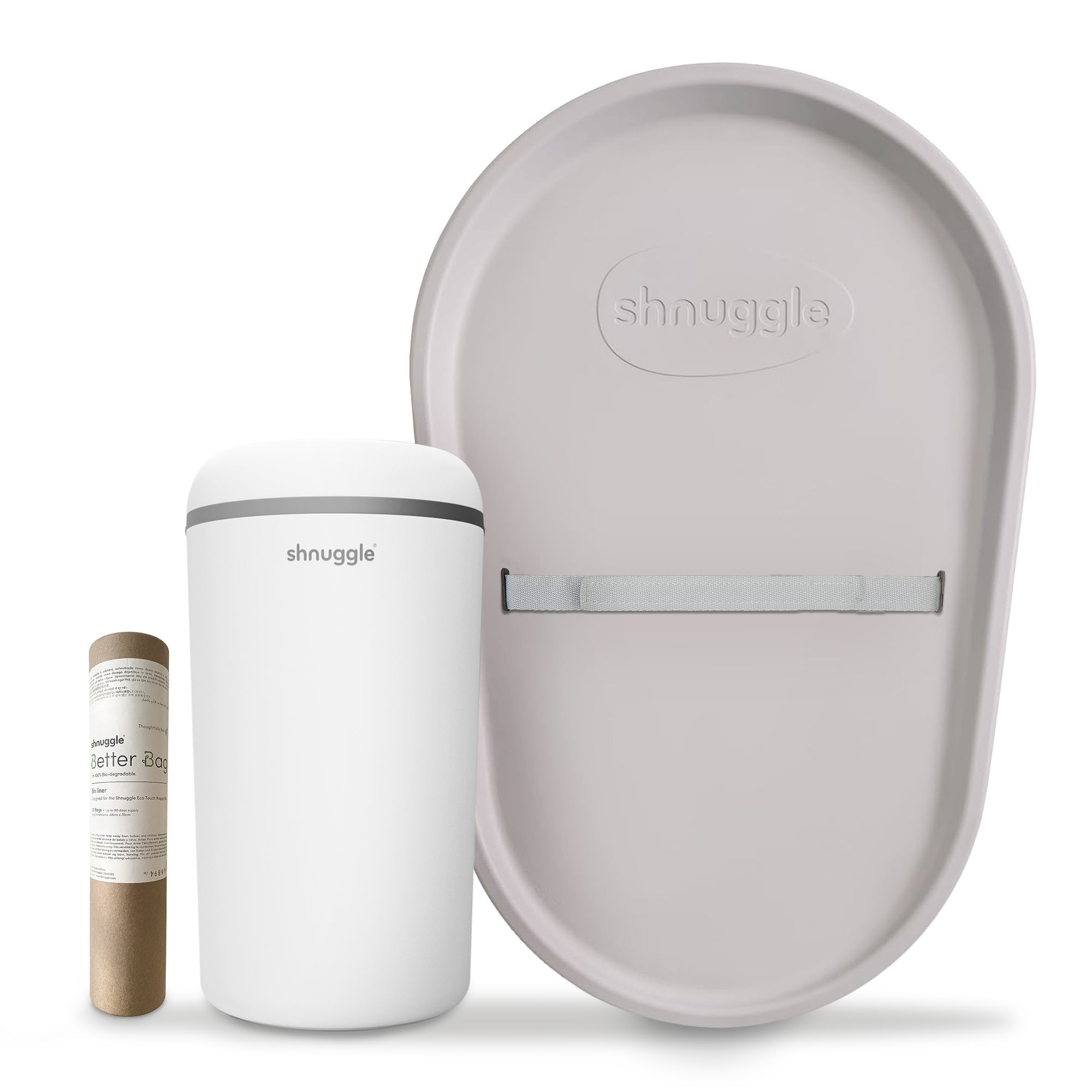 Changing Essentials Kit: Shnuggle Changing Mat + Diaper Pail + Liners