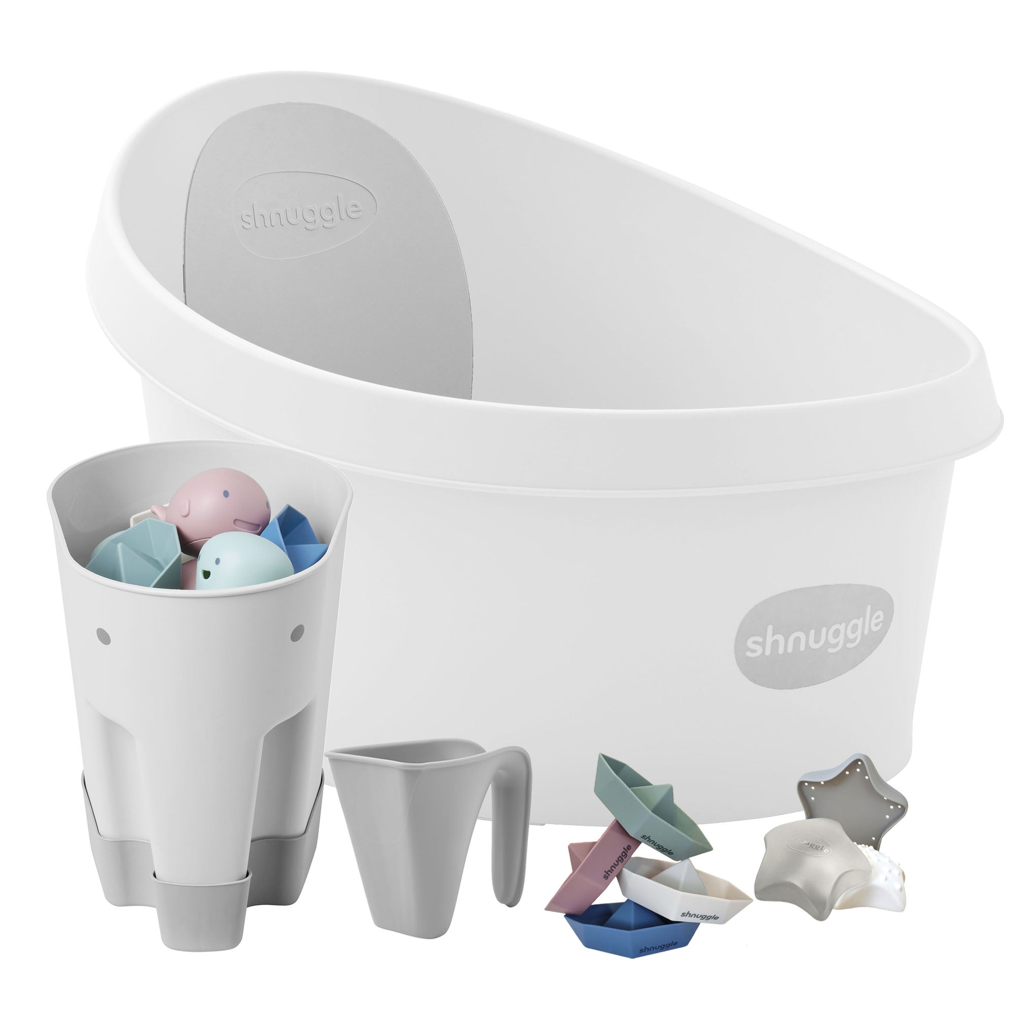 Shnuggle Splash & Play Bundle: Toddler Bath Tub & Accessories Bundle 5-Piece