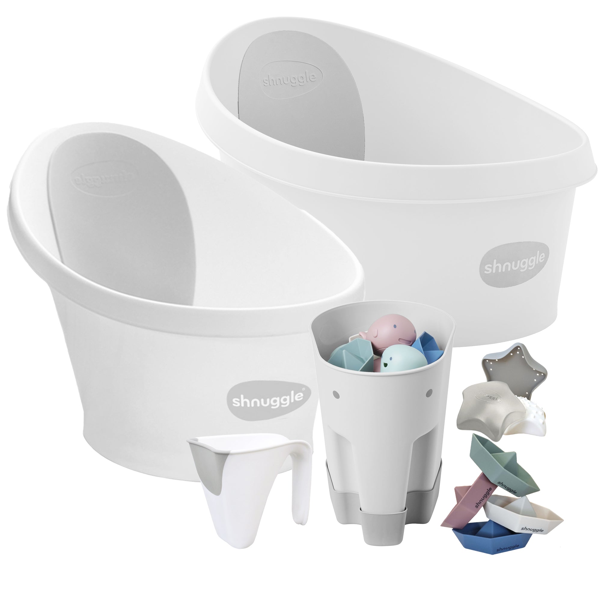 Shnuggle Splash & Grow Bundle: Baby & Toddler Bath Bundle + Accessories - 6-Piece Set