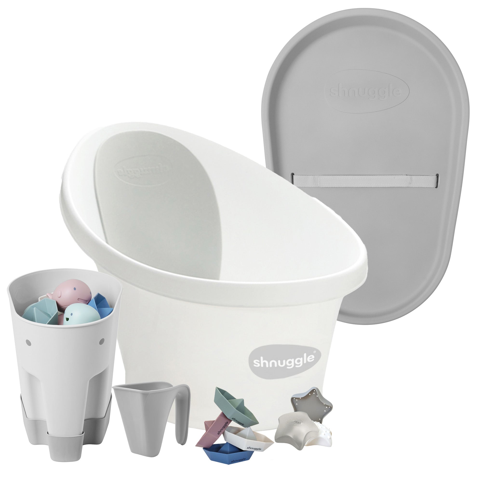 Shnuggle Bath & Change Bundle: Baby Bath & Changing Bundle + Accessories - 6-Piece Set