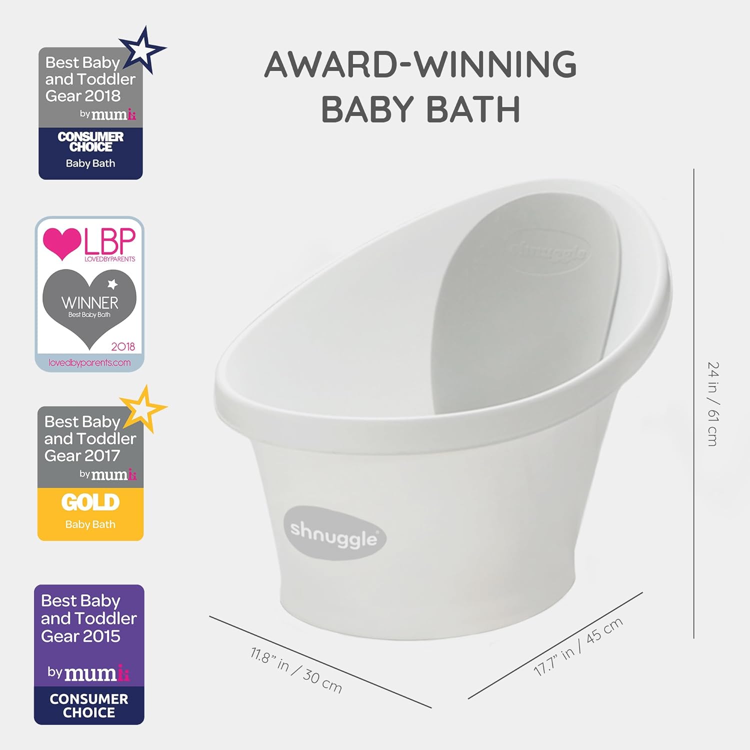 Shnuggle Baby Bath Tub, Suitable from Birth