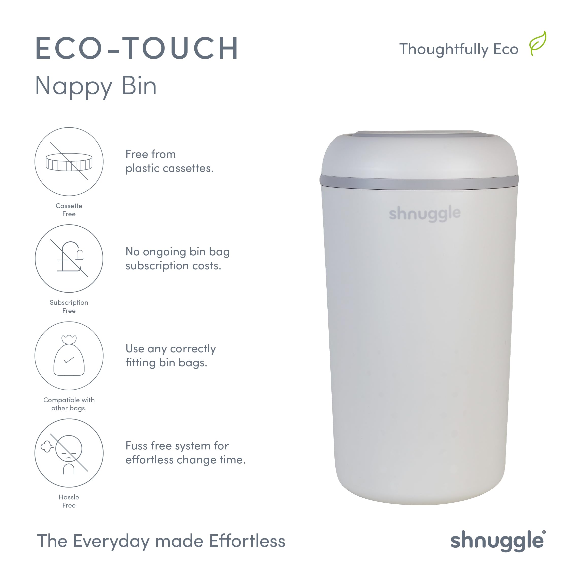 Shnuggle Eco-Touch Nappy Bin Diaper Pail