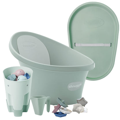 Shnuggle Bath & Change Bundle: Baby Bath & Changing Bundle + Accessories - 6-Piece Set