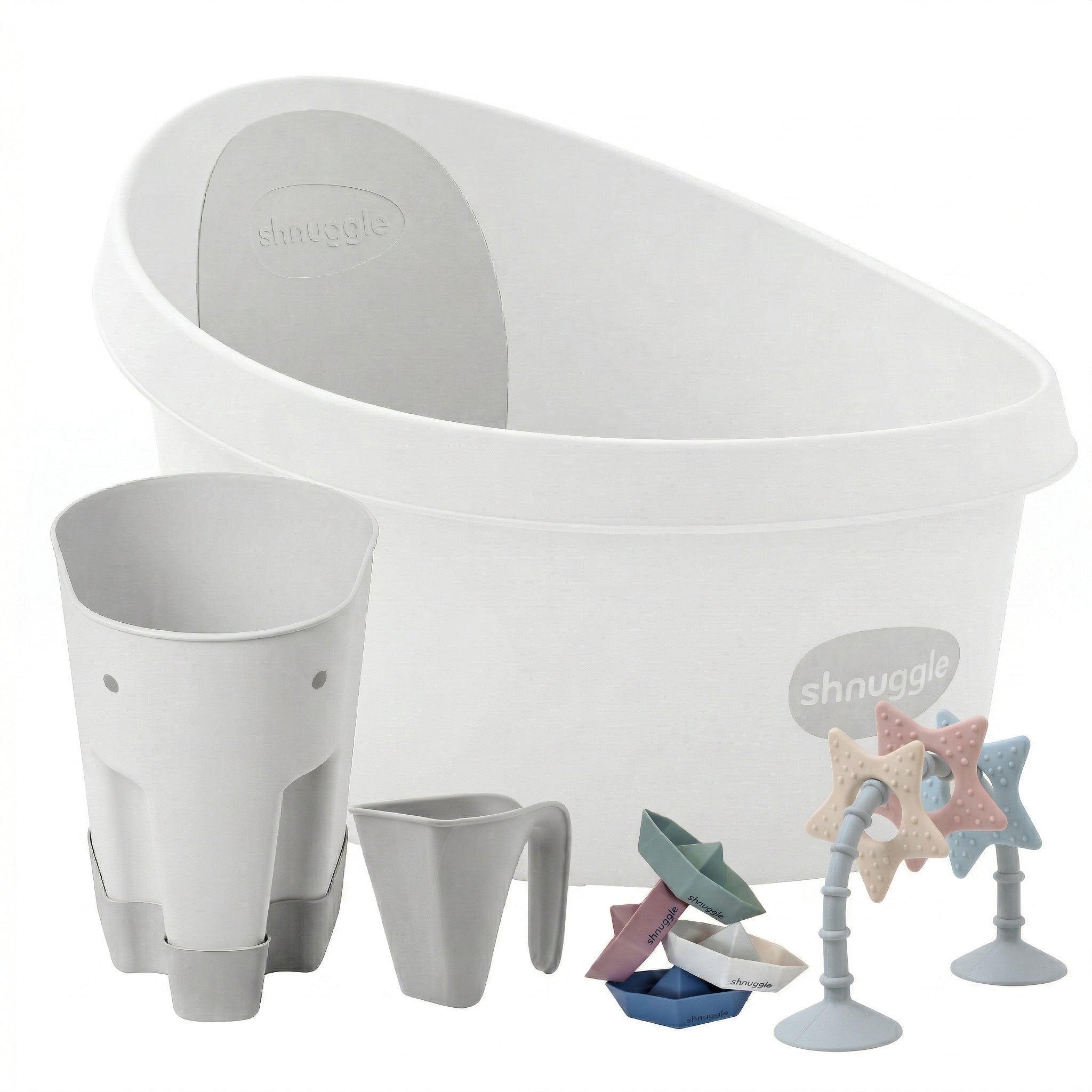 Shnuggle Splash & Play Bundle: Toddler Bath Tub & Accessories Bundle 5-Piece