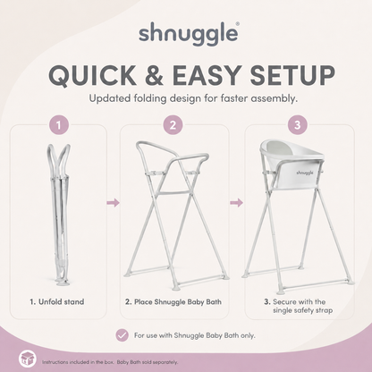 Shnuggle Baby Bath 0-12 months & Foldable Stand