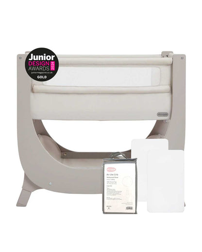 Shnuggle Air Lite Infant Bedside Bassinet: 1 Mattress + 1 Waterproof + 2 White Sheets