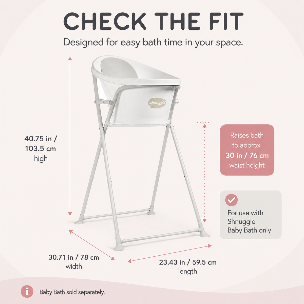 Shnuggle Baby Bath 0-12 months & Foldable Stand